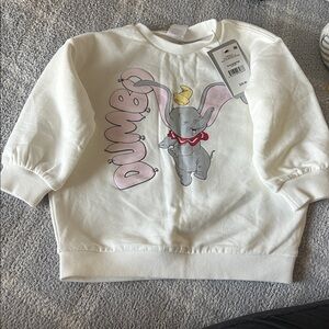 Disney Dumbo Kids White Sweatshirt with Pink Accents